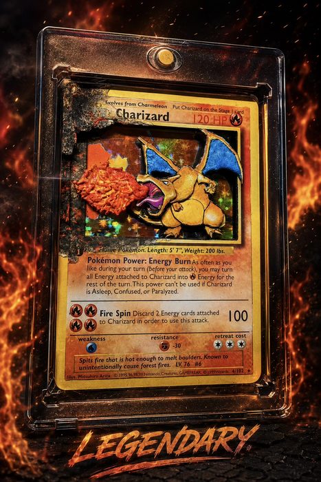Custom 3D Charizard "Legendary" Pokemon card art