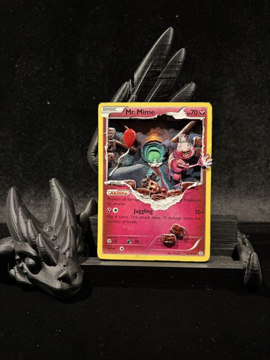 Custom 3D Mr. Mime Pokemon card art