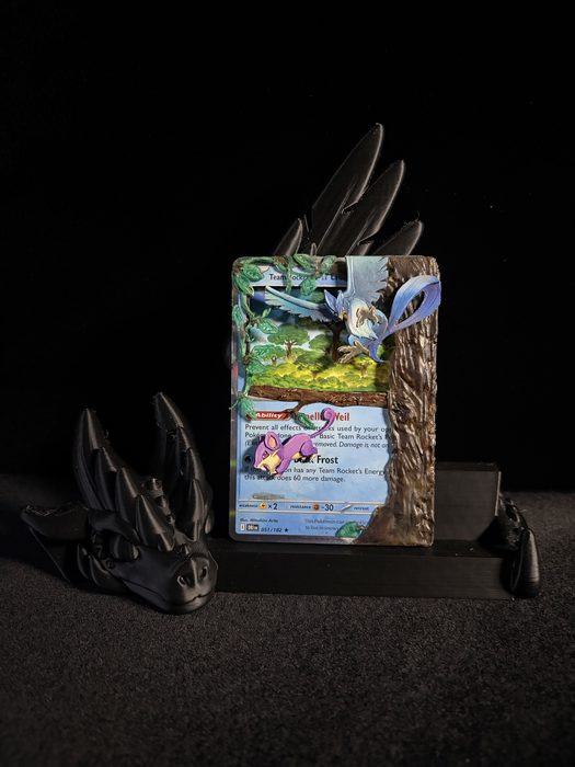 Custom 3D Team Rocket's Zubat forest diorama Pokemon card art