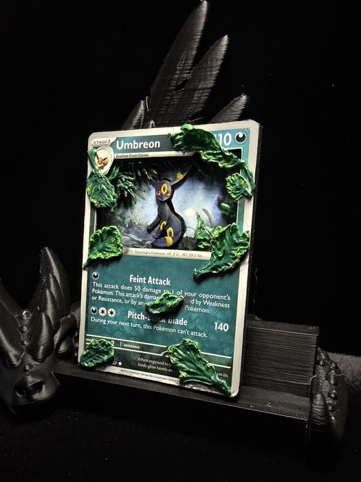 Custom 3D Umbreon diorama Pokemon card art