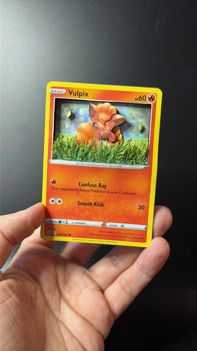 Custom 3D Vulpix Pokemon card art
