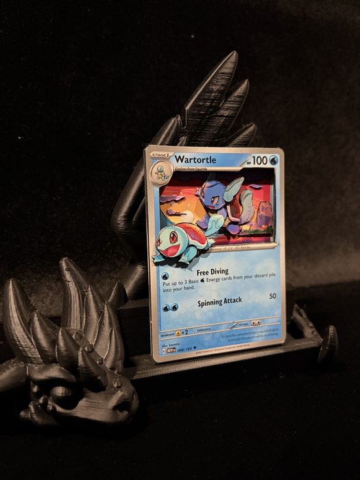 Custom 3D Wartortle and Squirtle diorama Pokemon card art